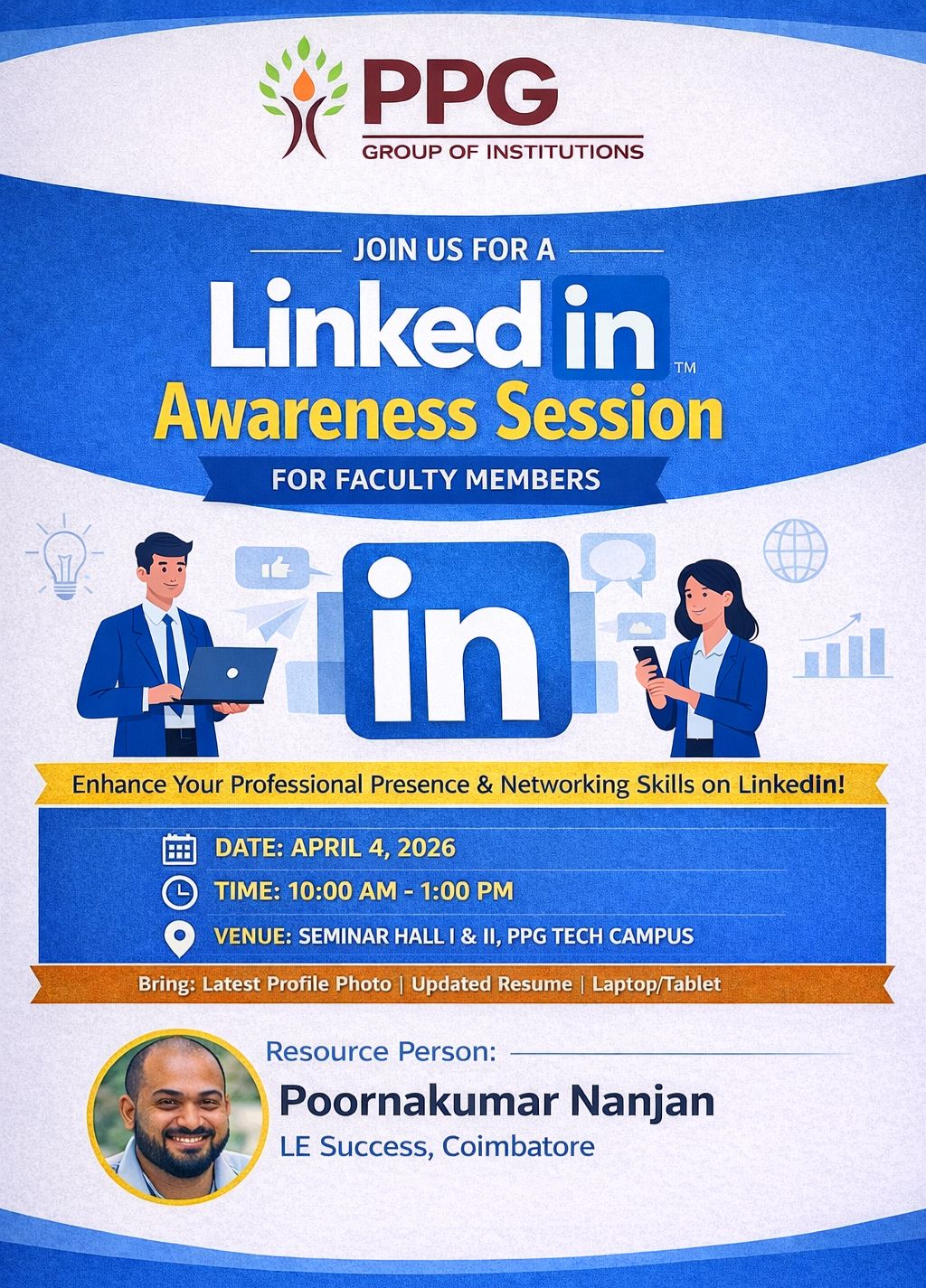 LINKEDIN AWARENESS SESSION FOR FACULTY MEMBERS